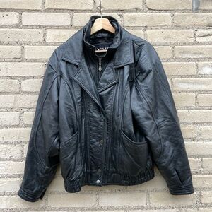 WILSONS Men’s black Remy Bomber Leather Jacket